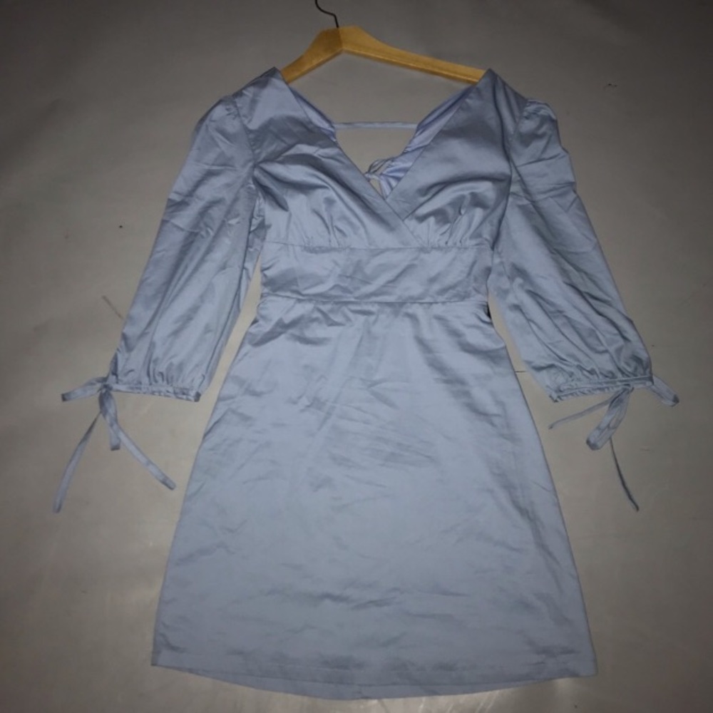 Lulu’s XS Dusty Blue Backless Mini Dress
